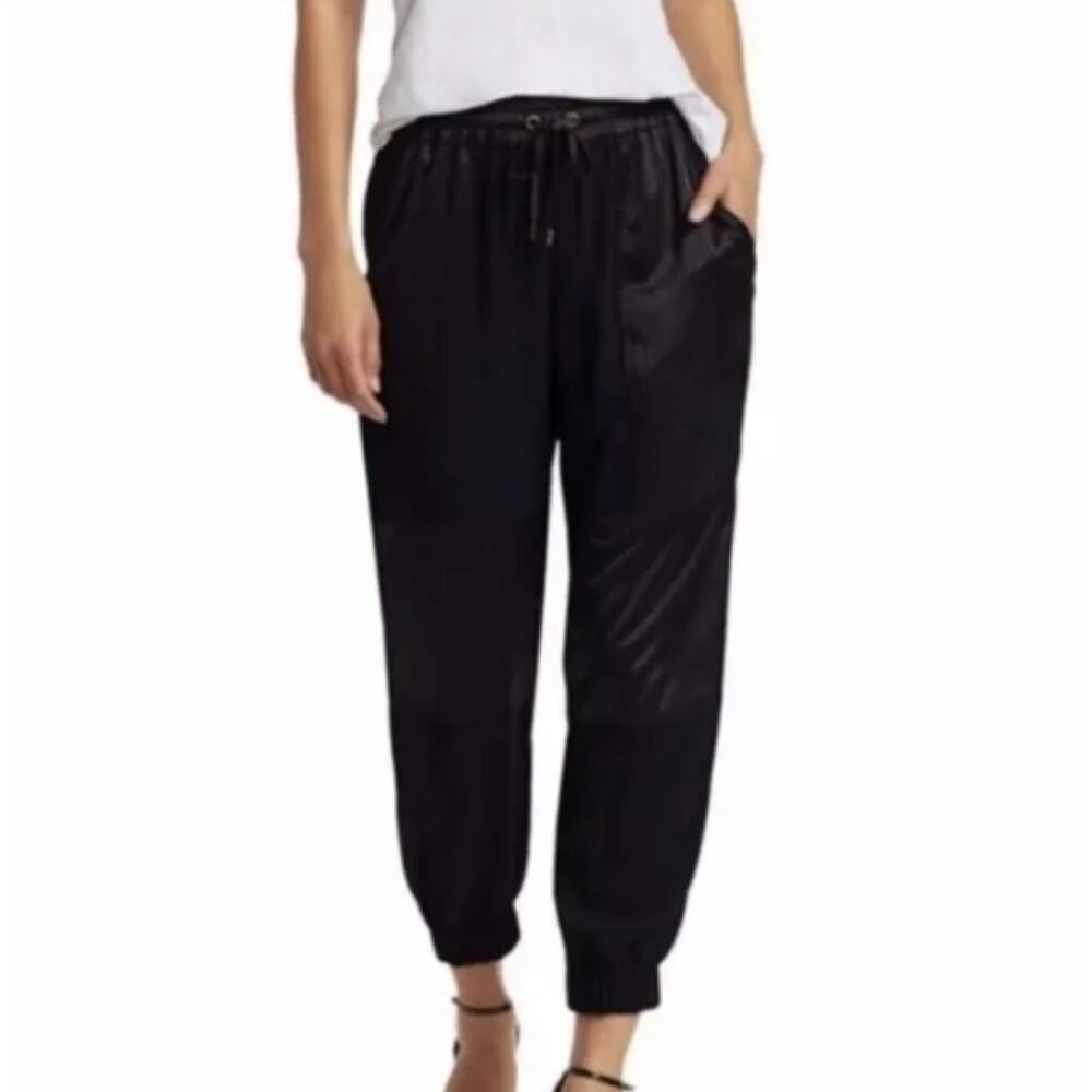 Ramy brook Black Silk Satin‎ Joggers